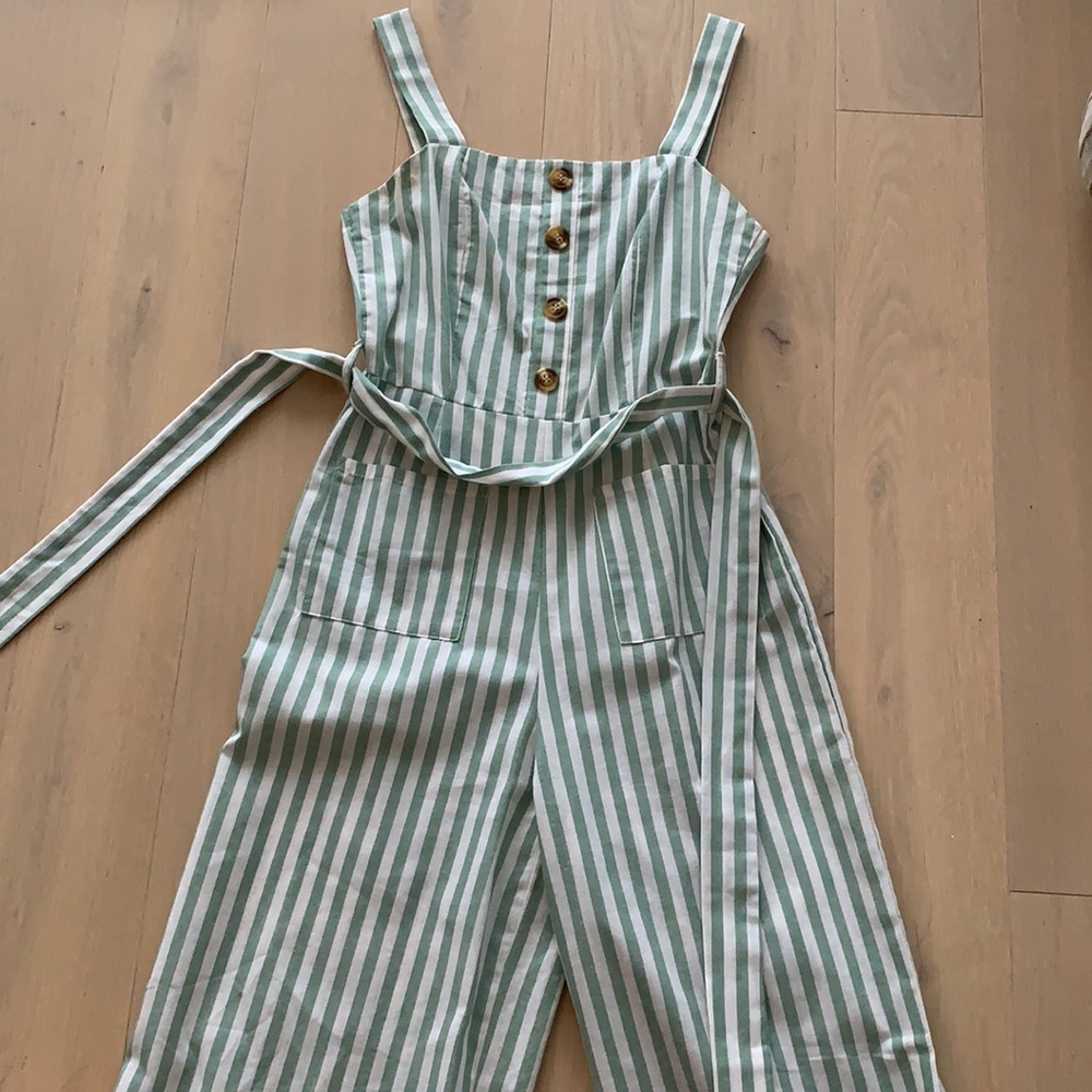 Nasty Gal striped linen jumpsuit